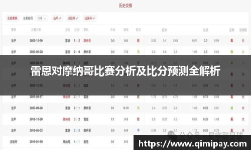 雷恩对摩纳哥比赛分析及比分预测全解析